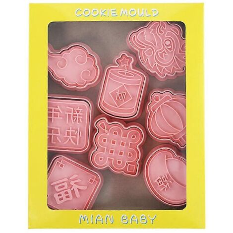 Ensemble de 8 Emporte-Pièces en Plastique pour Biscuits de Fête DIY, Matériel de Pâtisserie