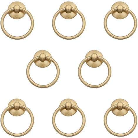Ensemble de 8 poignées de tiroir vintage, poignées rondes pour meubles, anneaux de tiroir, poignées de porte, en alliage de zinc antique, pour cuisine, commode, porte, décoration, bronze