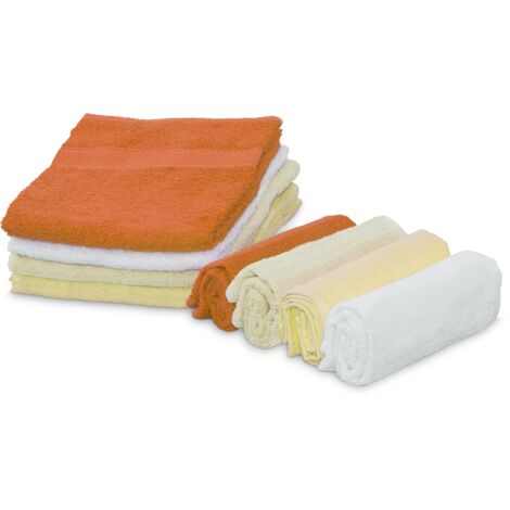 Ensemble de 8 serviettes : 4 pour le visage et 4 invités, en pur coton  Quantité Kit:  Pack 1