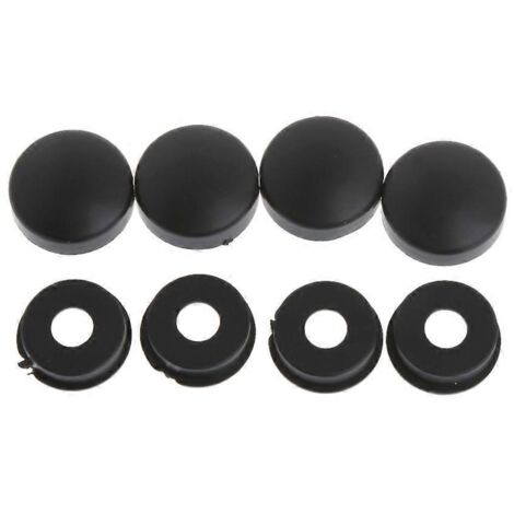 Ensemble de 8 vis de fixation noires de sécurité pour cadre de plaque d'immatriculation (boulons, écrous et capuchons)