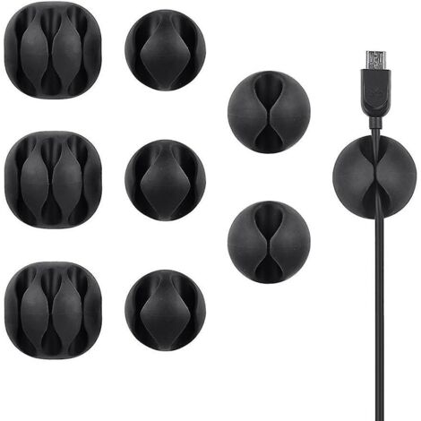 Ensemble de 9 clips pour câbles, idéal pour organiser et gérer les câbles de charge à la maison ou au bureau.