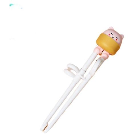 Ensemble de baguettes d'apprentissage pour bébés et enfants, avec boucle anti-déboîtement et boîte rose portable