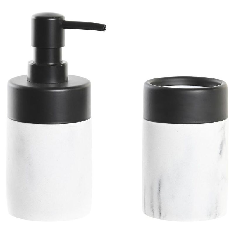 Set Dkd Home Decor white noir blanc/noir métal résine moderne 7,2 x 7,2 x 16,4 cm