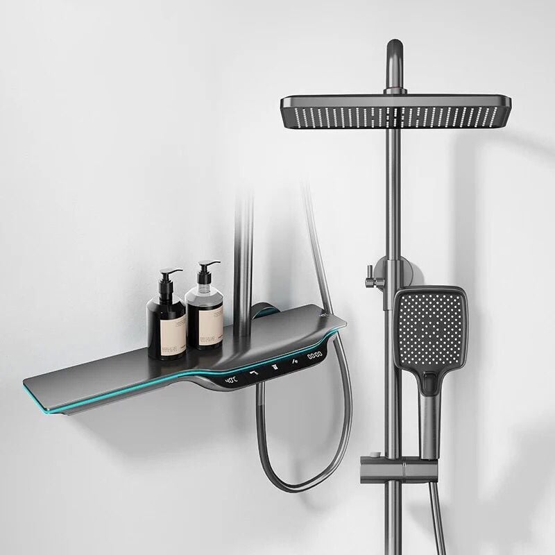 Ensemble de bain-douche thermostatique intelligent Kleenmac avec affichage numérique (fabriqué en cuivre) Modèle Anadis 46 x 11.5 cm