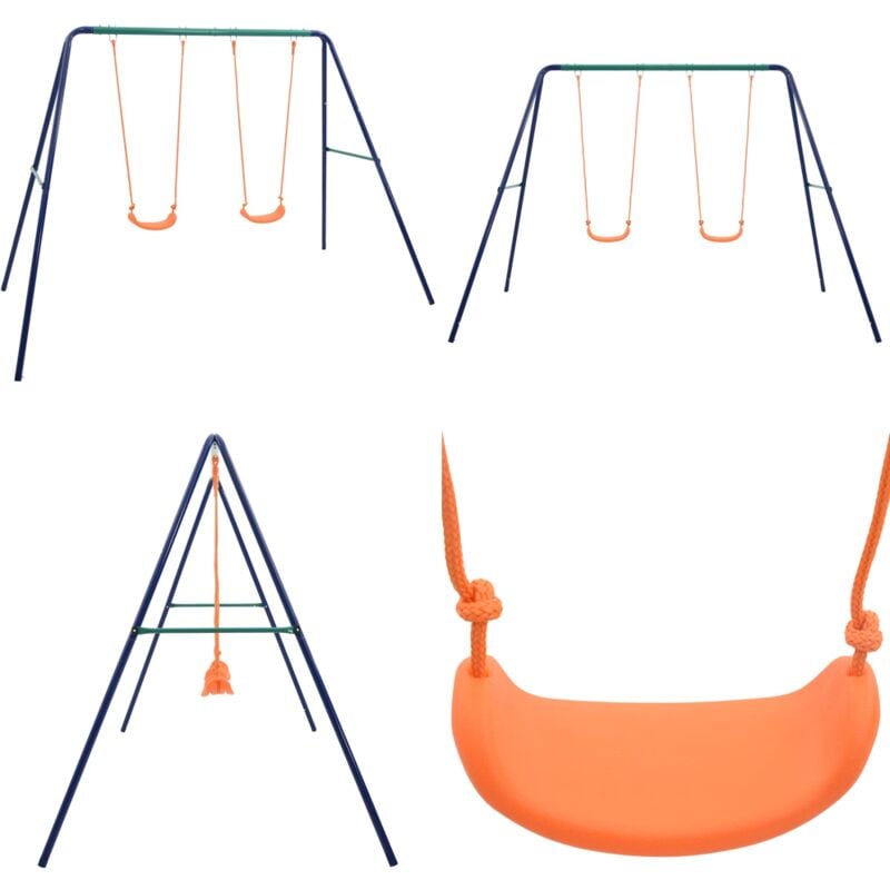 Vidaxl - Ensemble de balançoire 2 places Acier - Balançoire Enfant - Balançoire Extérieure - Jeu Extérieur - Jouet Pour Enfants - Aire De Jeux - Home