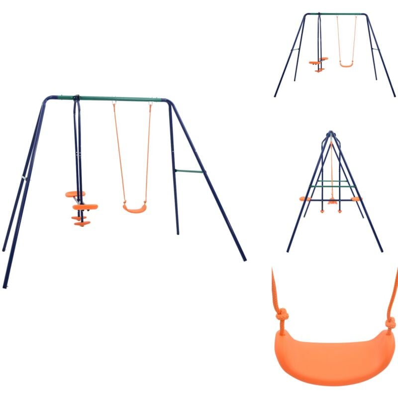Vidaxl - Ensemble de balançoire 3 places Acier - Balançoire Enfant - Jeu Extérieur - Jeux De Plein Air - Balançoire 3 Places - Ensemble De Balançoire