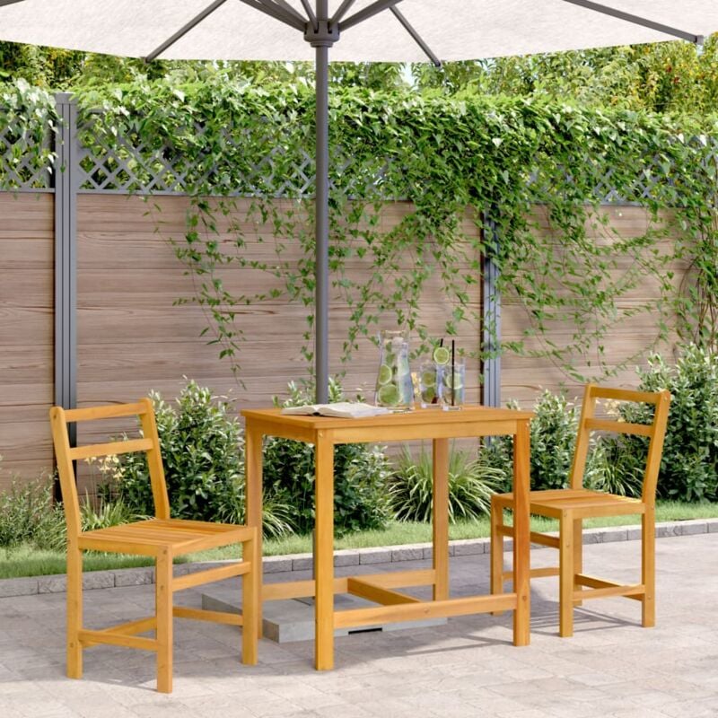 Ensemble de balcon 3 pcs bois d'acacia solide Vidaxl