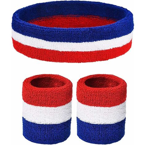 Ensemble de bandeau de sport, 3 pièces arc-en-ciel bandeaux et bracelets de sport ensemble de bandeau de sport pour enfants hommes femmes bandeaux de sport basket-ball tennis entraînement ensemble de