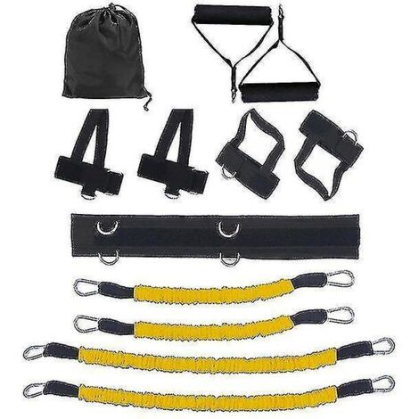 Ensemble de bandes de résistance jaunes de 16 à 18 kg pour exercices de musculation, renforcement des jambes, entraînement de boxe, sauts, fitness et crossfi.