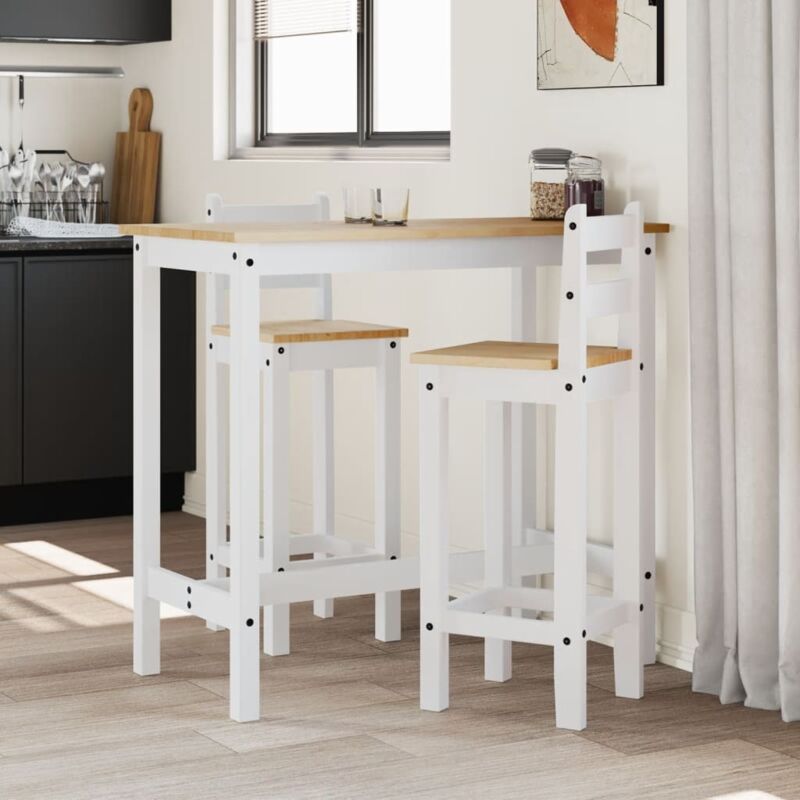 Vidaxl - Chaises de bar lot de 2 blanc bois de pin solide