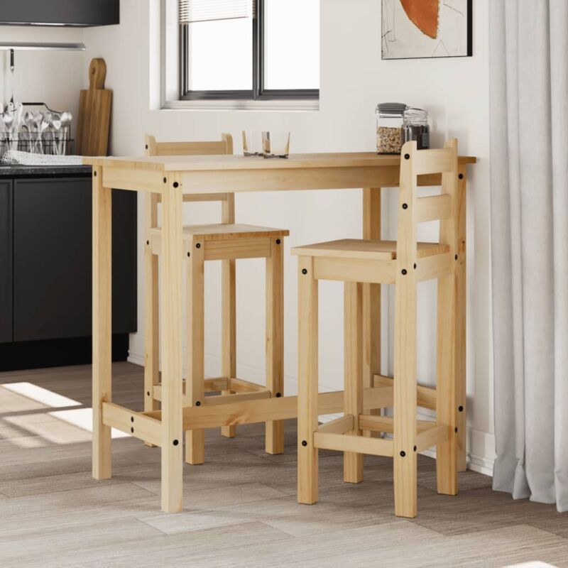 Chaises de bar lot de 2 bois de pin solide Vidaxl