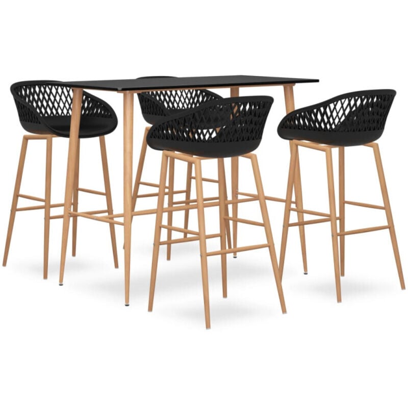 Vidaxl - Ensemble de bar 5 pcs Noir