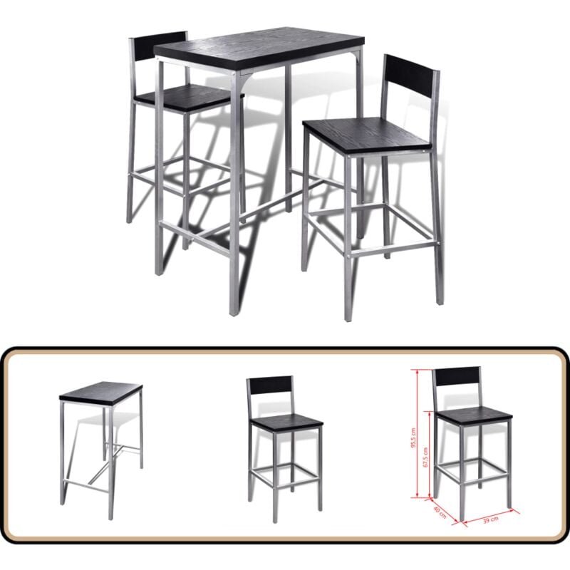Vidaxl - Ensemble de bar à petit-déjeuner - Ensemble De Bar - Set De Bar - Table Haute - Tabouret Haut - Mobilier De Salle à Manger