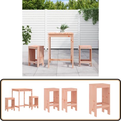 Ensemble de bar de jardin 3 pcs bois massif de Douglas - Ensemble De Bar De Jardin - Salon De Jardin - Mobilier De Jardin - Table De Bar - Tabouret De Bar