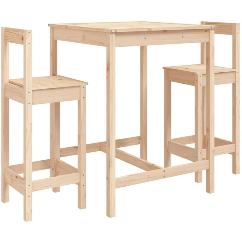 Vidaxl - Ensemble de bar de jardin 3 pcs bois de pin massif