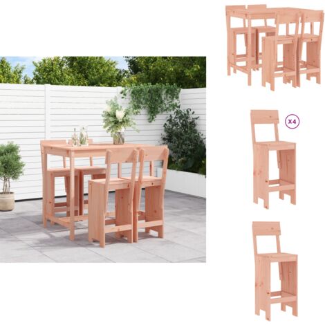Ensemble de bar de jardin 5 pcs bois massif de Douglas - Ensemble De Salon De Jardin - Mobilier De Jardin - Set De Bar Extérieur - Table De Bar - Chaises De Bar