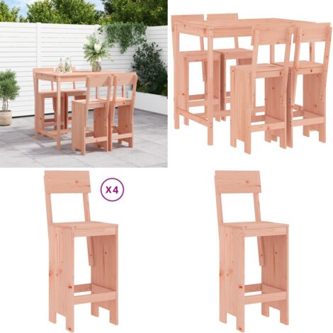 Ensemble de bar de jardin 5 pcs bois massif de Douglas - Ensemble De Salon De Jardin - Mobilier De Jardin - Set De Bar Extérieur - Table De Bar - Chaises De Bar - Home & Living