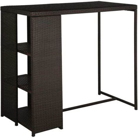 Ensemble de bar de jardin 5 pcs  Mobilier de jardin coussins Résine tressée Marron