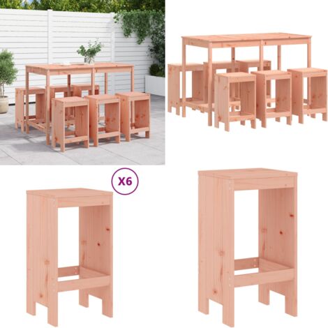Ensemble de bar de jardin 7 pcs bois massif douglas - Ensemble De Bar Jardin - Salon De Jardin - Mobilier De Jardin - Table De Bar - Tabourets De Bar - Home & Living