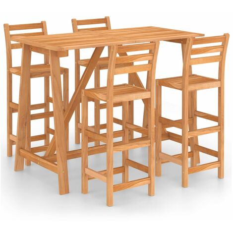 Ensemble de bar d'extérieur 5 pcs Bois d'acacia massif