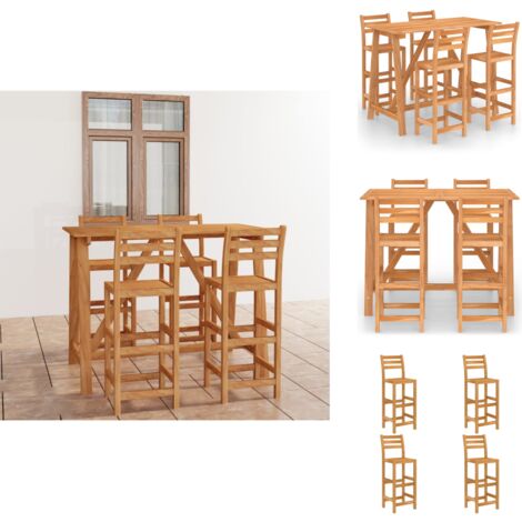 Ensemble de bar d'extérieur 5 pcs Bois d'acacia massif - Ensemble De Bar - Mobilier De Jardin - Salon De Jardin - Acacia Massif - Table De Bar