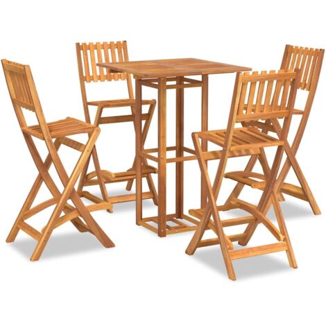 Ensemble de bar d'extérieur 5 pcs  Mobilier de jardin Bois d'acacia massif