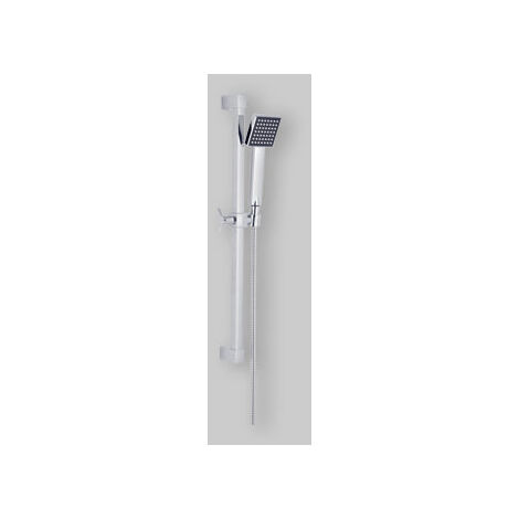 Ensemble de barre de douche "Carrée" chromée 1 jet