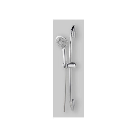 Ensemble de barre de douche courbée chromée 3 jets
