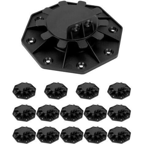Ensemble de base de terrasse réglable QWORK® 15 pièces, 30-60 mm, adapté aux panneaux de terrasse en bois/WPC/aluminium.