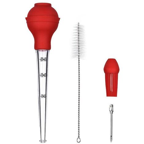 Ensemble de bassines à sauce barbecue en acier inoxydable pour dinde et poulet, avec brosse de nettoyage et aiguille injecteur