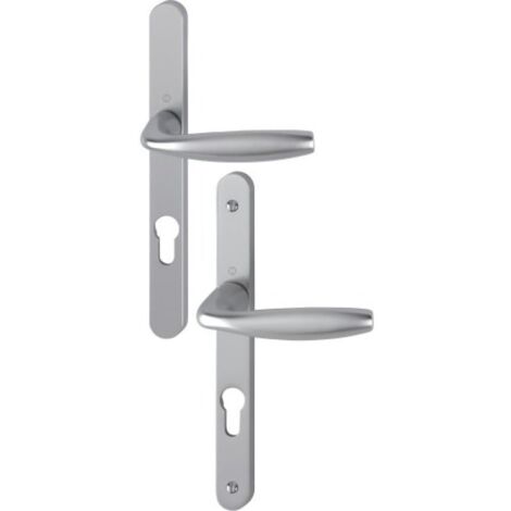 Ensemble de béquille plaque étroite New York - HOPPE AG - Aspect inox - Pour porte 68 à 77 mmCarré de 7 mm - EA 70 mm