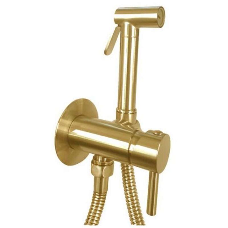 Paffoni - Ensemble de bidet encastré en or brossé avec mitigeur et douche ZDUP110HGSP Honey Gold Spazzolato