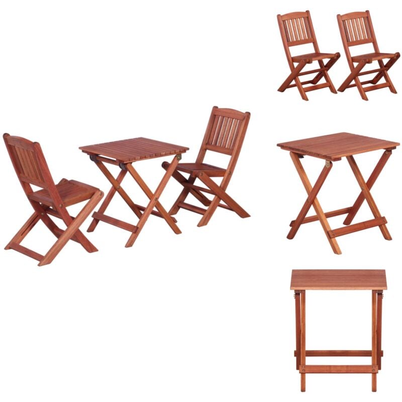 Ensemble de bistro 3 pcs pour enfants Bois d'eucalyptus solide - Meubles De Jardin Enfant - Set Bistrot Enfant - Salon De Jardin Enfant - Table Et