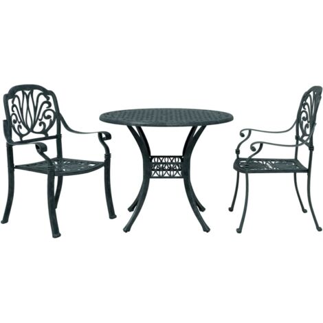 Ensemble de bistro 3 pcs vert aluminium coulé vidaXL