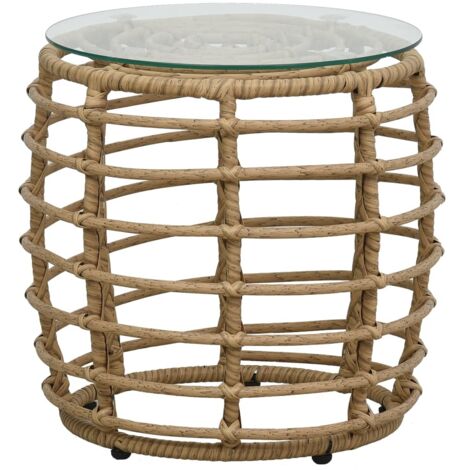 Ensemble de bistro 3 pcs，Salon de jardin Résine tressée Chêne CFW92439