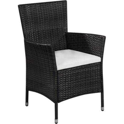 Ensemble de bistro 3 pcs，Salon de jardin Résine tressée Noir CFW86573