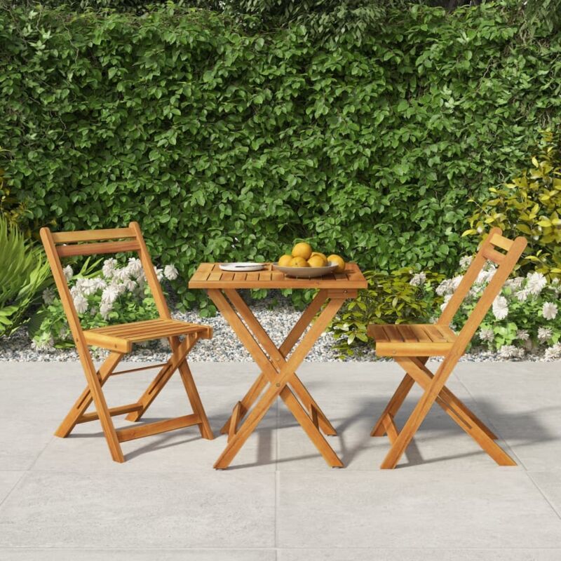 Vidaxl - Ensemble de bistro pliable 3 pcs bois d'acacia solide