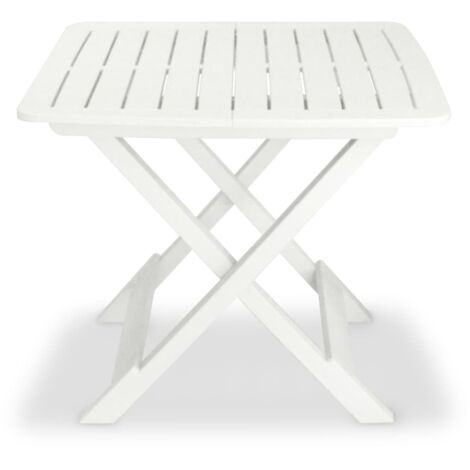 Ensemble de bistro pliable 3 pcs，Salon de jardin Plastique Blanc CFW28466
