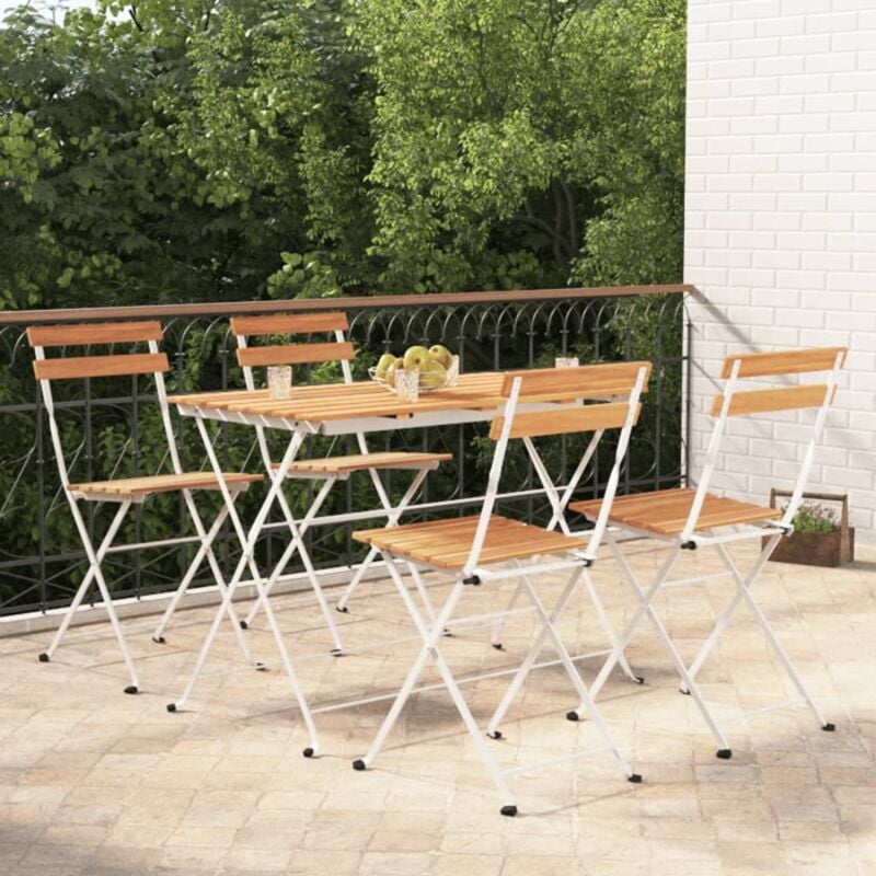Vidaxl - Ensemble de bistro pliable 5 pcs Bois d'acacia solide et acier