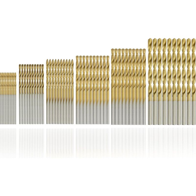 ZVD - Ensemble de Bits en Métal hss avec Revêtement en Titane - 60 Pièces (Micro Bits Twist)