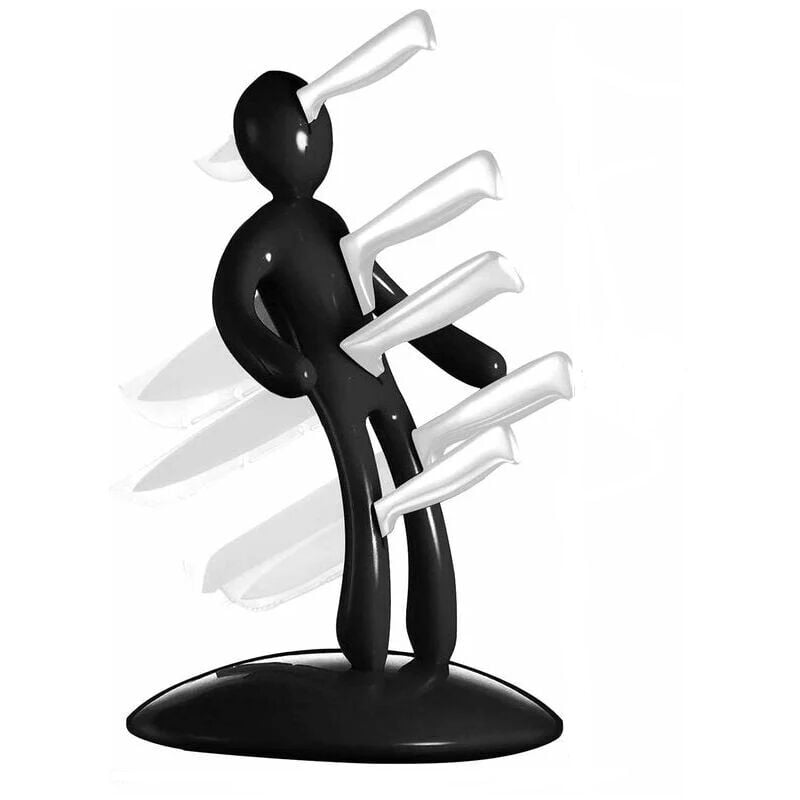 Ensemble de bloc de couteaux de cuisine, support unique de bloc de couteaux en acier inoxydable