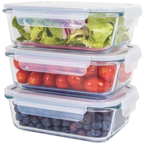 PCE Ensemble de boite de conservation en verre 3 pièces Classbach C-FHD4020G
