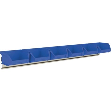 Ensemble de boîtes de stockage transparentes H50xL602xP100mm STA avec porte-vis transparente, 6x MK6, bleu