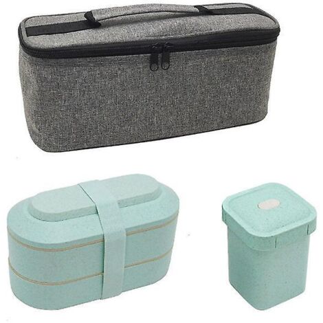 ensemble De Bote  Lunch, Bote  Lunch Double Couche De 900 Ml Avec Couverts + Sac Isotherme Pour Pique-nique, Travail, Collation