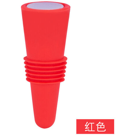 Ensemble de bouchons de bouteilles de vin et de boissons en Silicone réutilisables, bouchons de fermeture anti-fuite pour bouteilles de Champagne, bouchon économiseur de vin, 1/5 pièces,red