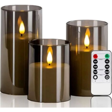 Ensemble de bougies LED avec télécommande - Décoration intérieure - Bougies LED - Bougies électriques - Flamme réaliste - Bougie d'ambiance