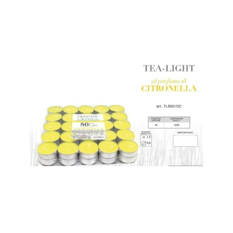 Trade Shop Traesio - Set 50pcs Bougies à Réchaud Parfumées Anti-moustiques Citronella
