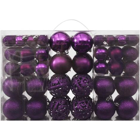 DESIGN IN Ensemble de boules de Noël 100 pcs Violet vidaXL220963
