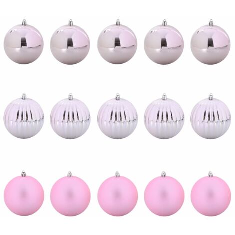 Ensemble de Boules de Noël 15 pcs Rose Plastique CFW332663