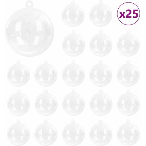 Ensemble de Boules de Noël 25 pcs Transparent Ø 10 cm CFW422359